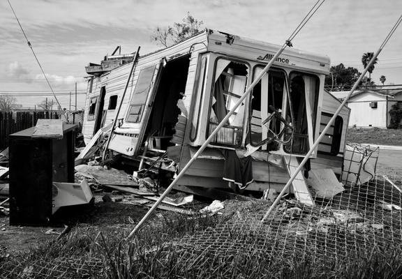 Demolished trailer