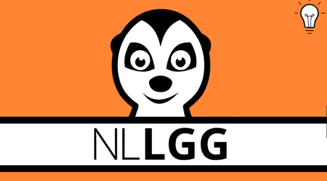 NLLGG logo met lampje rechts boven, wat aangeeft dat er informatie vertrekt wordt.