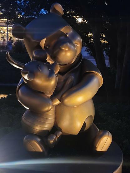 A different angle of the bronze statue.