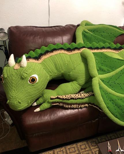 Keifer the Forrest dragon completed taking up our entire loveseat lol!