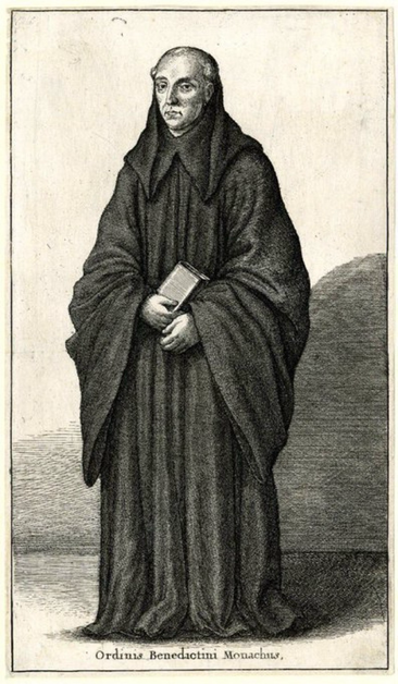 17thC engraving of a Benedictine monk