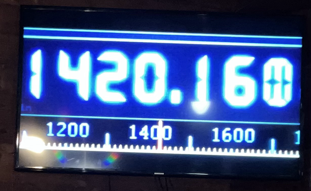 Photo of the water hole receive frequency from the movie 1420.16 MHz
