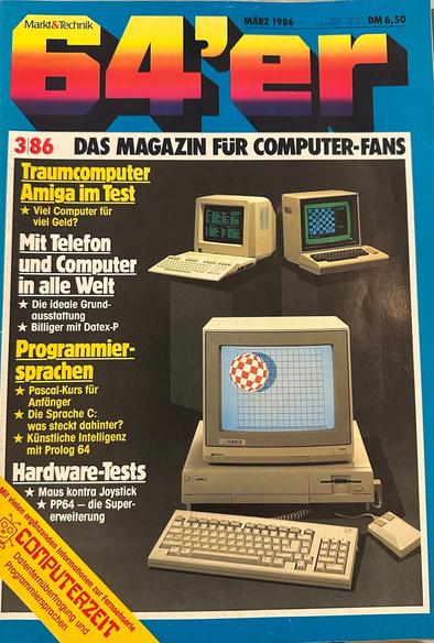 Das Cover einer Zeitschrift 64'er von März 1986