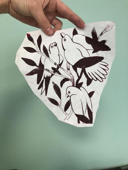 Papier stencil avec des oiseaux