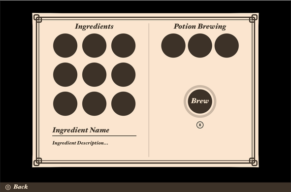 Game potion brewing UI.
