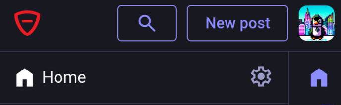 Picture of the top of infosec exchange instance my home feed view where the logo seems to be not missing. Where it view is really small.