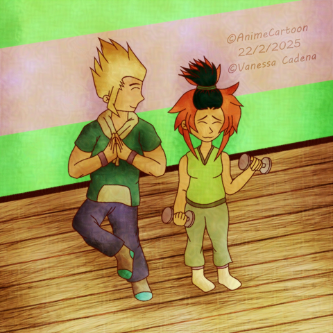 Dedicated to my lovely friend Rin, she gave me the idea to draw my Self Oc: Rita with Rafael (Yugioh Season 4) representing my platonic liking for him and also the beginning of giving myself self-love in taking better care of myself. :3