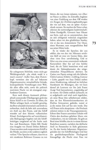 Weitere Seite des gedruckten Beitrags mit zwei Filmstills, die Laurel und Hardy zeigen.