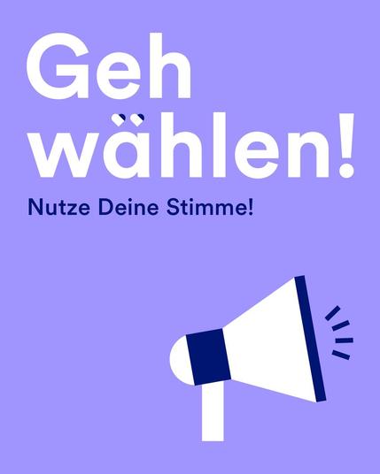 Geh Wählen! Nutze Deine Stimme! Megafon Symbol