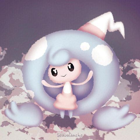 A digital drawing of a Pokemon Hattrem drawn by Seavalanche. Hattrem is standing and holding her big hat-limb thingy. Definitely cute~!