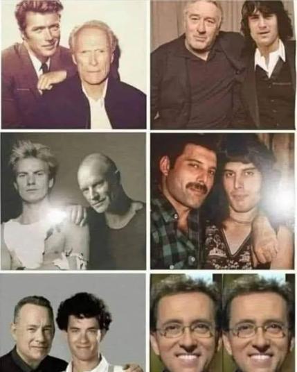 fotos de famosos con su yo del pasado, y jordi hurtado tan igual que es la misma foto repetida