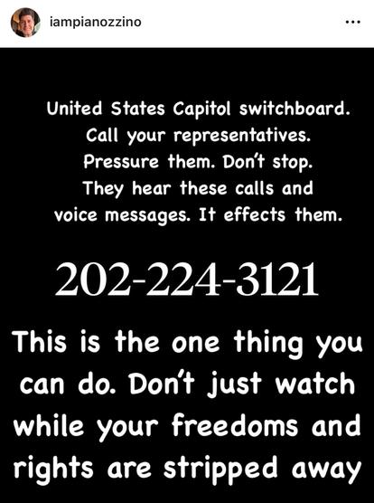 Capitol switchboard number … call it and make your voice heard