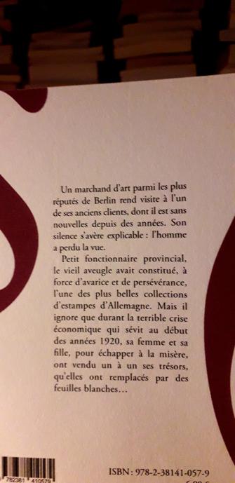 4ème de couverture du livre de Stefan Zweig, "La Collection invisible". 1925. Traduction de Suzanne Alexandre. Éditions Sillage. 2024.