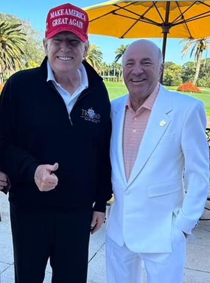 Trump and O'Leary standing together in Mara Lago