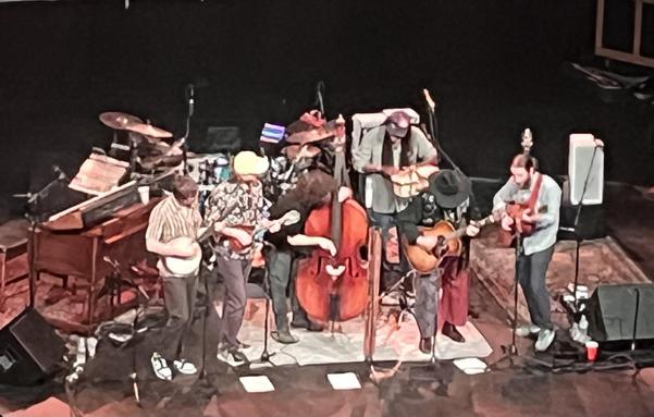 The band on stage.