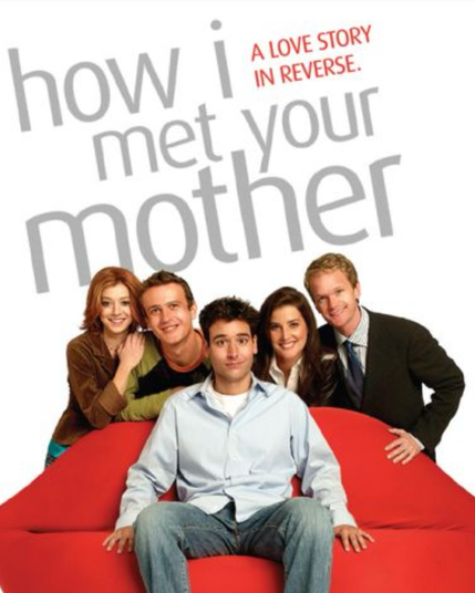 TV show poster of the 5 main characters in How I Met Your Mother.