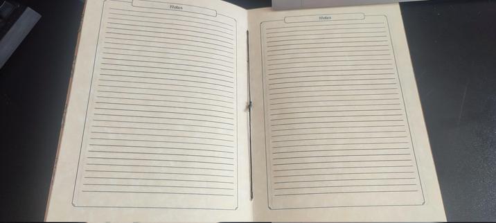 Inside of a D&D character sheet, this picture is showing the notes pages.