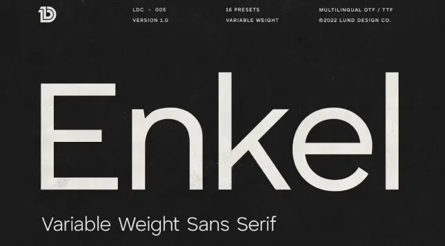 ENKEL Variable Sans Serif Font by Lund Design Co.