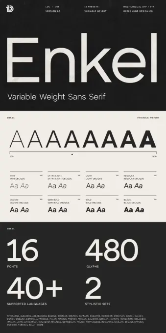 ENKEL Variable Sans Serif Font by Lund Design Co.