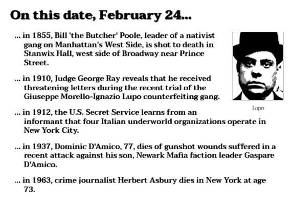 Collection of crime history items from February 24.