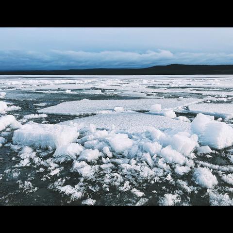 Photo of ice in a river,Yukon territory,Canada