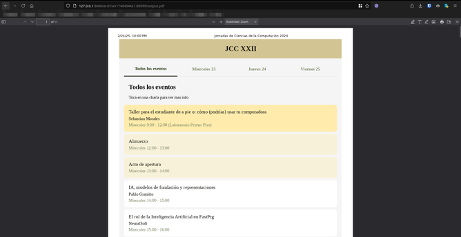 Versión en PDF de un sitio respaldado