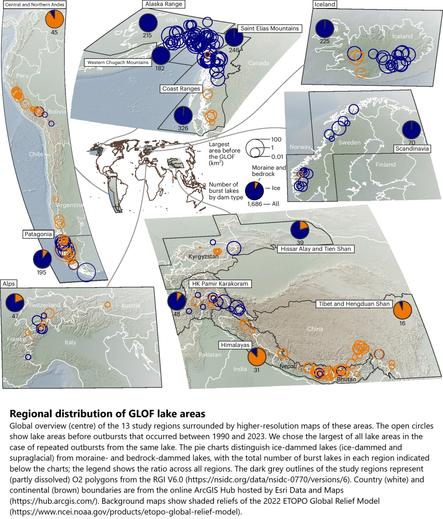 maps - Regional distribution of GLOF lake areas
