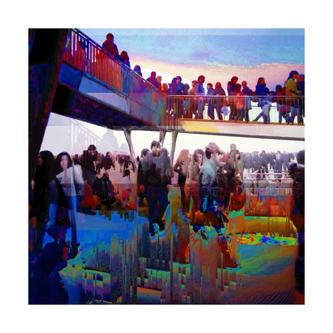 Barcelona digital glitch street photography, made with Bless Hex Editor and the GNU Image Manipulation Program.