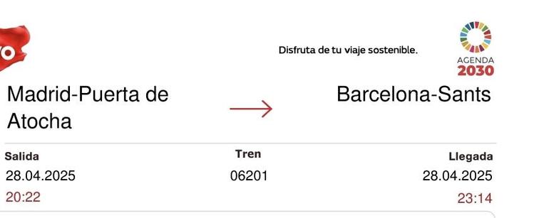 El tren 06201 de iryo, que antes tardaba 2h45m, ahora tardará 2h51m
