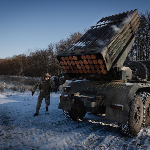 A member of Ukraine’s 38th Separate Marine Brigade firing toward Russian positions near Pokrovsk, Ukraine, on Monday.