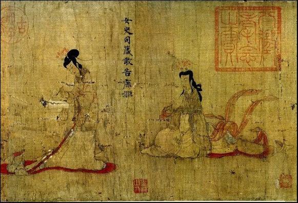 Illustration : Admonitions Scroll, also known as the Admonitions of the Court Instructress, by Gu Kaizhi, between the 5th to 8th century.