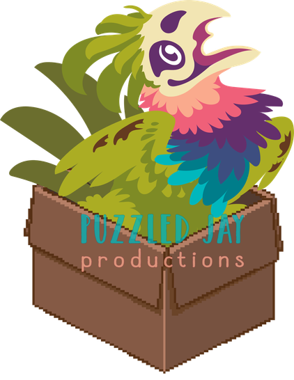a brightly colored bird with an open mouth popping out of a pixelated box