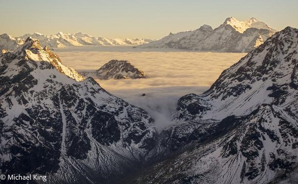 Fog blankets the mountains near Glenorchy