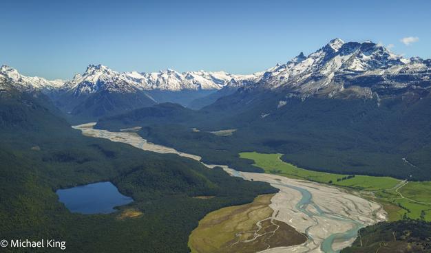 Lake Sylvan, the Dart River and Mt Ernslaw