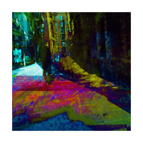 Barcelona digital glitch street photography, made with Bless Hex Editor and the GNU Image Manipulation Program.