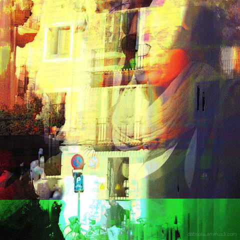 Barcelona digital glitch street photography, made with Bless Hex Editor and the GNU Image Manipulation Program.