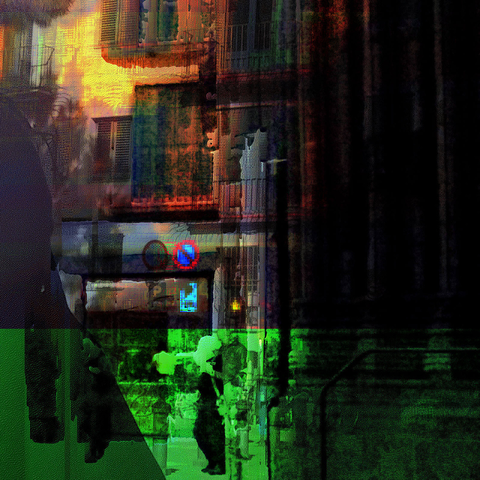 Barcelona digital glitch street photography, made with Bless Hex Editor and the GNU Image Manipulation Program.
