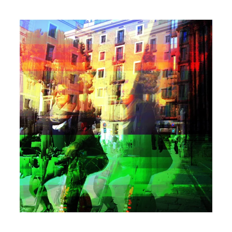 Barcelona digital glitch street photography, made with Bless Hex Editor and the GNU Image Manipulation Program.