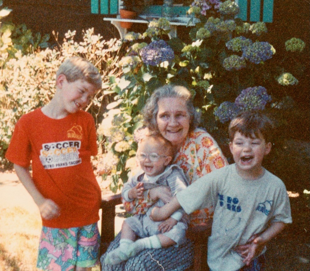 My grandmother and my three kids, in the early 1990s