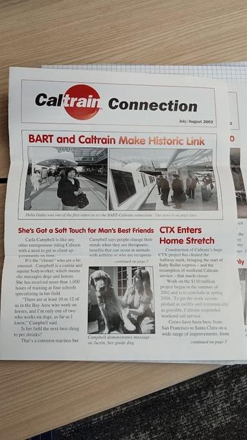 BART and CalTrain Make Historic Link
also a story about a woman training service dogs.