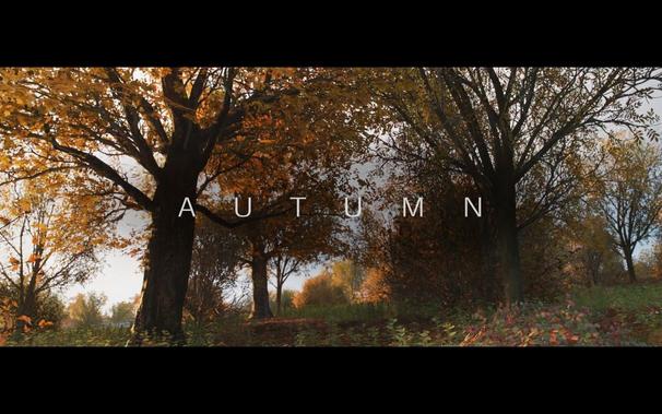 The image is a promotional graphic with a predominantly natural landscape. At the top, the word "AUTUMN" is displayed in large, bold white letters against a dark background. Below the text is a photograph of a serene autumnal scene featuring trees with orange and yellow leaves, which suggest it's fall. The ground appears to be covered with fallen leaves. In the foreground, there are trees with dense foliage. The lower right corner has a watermark or signature that reads "AUTUMN," indicating the theme of the image.

The graphic is likely used for promotional or advertising purposes, given the text and the autumnal setting depicted in the photograph. The style of the image is simple and straightforward, with a focus on conveying the concept of autumn through both the written word and the accompanying imagery.