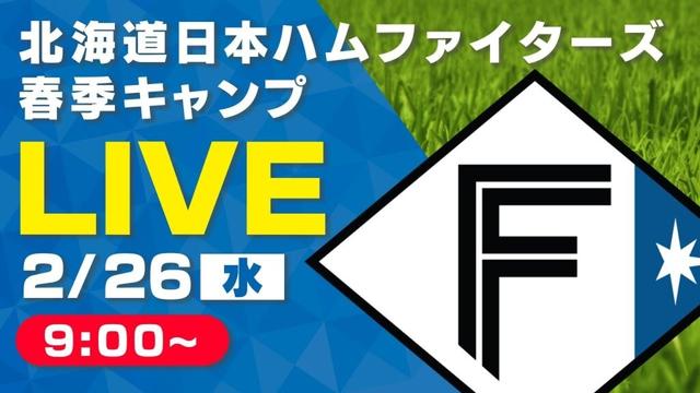 【特別LIVE】2/26 朝9:00~ ティーバイティーガレージ presents ファイターズキャンプLIVE 2025~北海道日本ハムファイターズ~