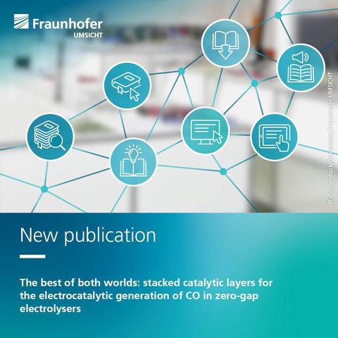Graphical representation of Fraunhofer UMSICHT with the title “New publication”. The image shows a modern background with networked symbols.