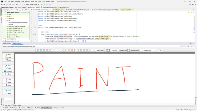Draw applet running in JetBrains IntelliJ IDE