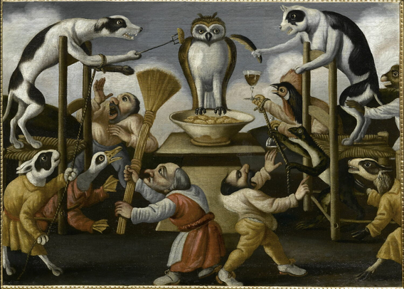 Titre : L'Inappétence de la chouette, ou La Tentation de la chouette
Artiste : Maître de la Fertilité de l'œuf
En dépôt : Musée-Palais Fesch, Ajaccio
