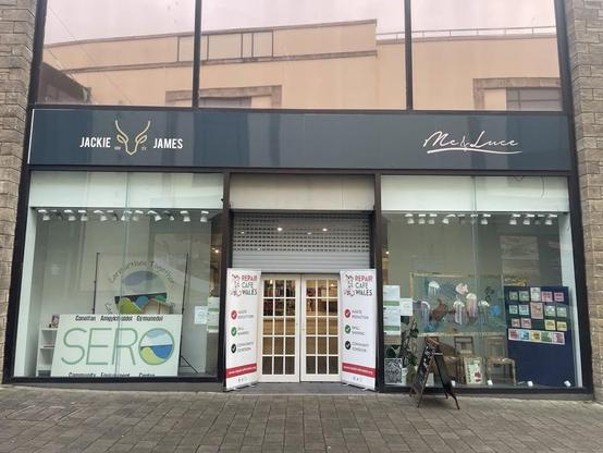 Sero Carmarthen has a high street shop front, shown here, to make it easier for people to find and engage with community climate action.