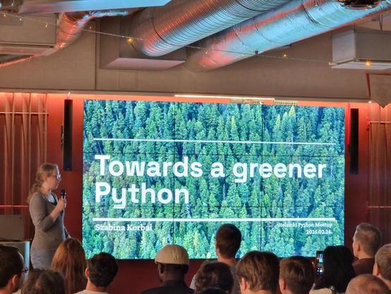 Szabina introduces "Towards a greener Python".