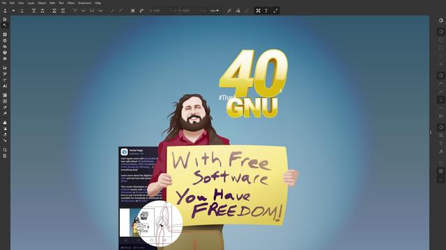 Richard Stallman promoting Free Software in non-digital traffic