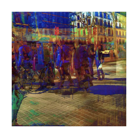 Barcelona digital glitch street photography, made with Bless Hex Editor and the GNU Image Manipulation Program.