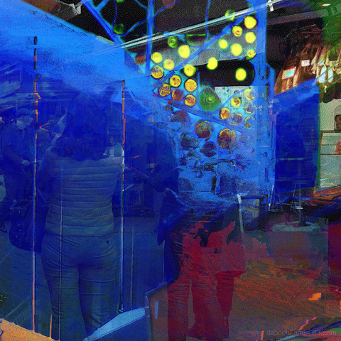 Barcelona digital glitch street photography, made with Bless Hex Editor and the GNU Image Manipulation Program.